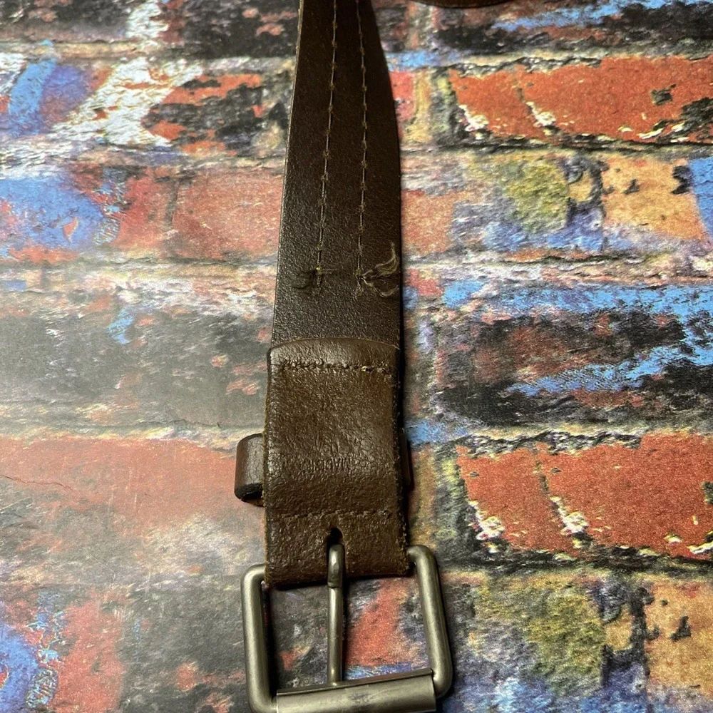brown genuine real leather belt men 50